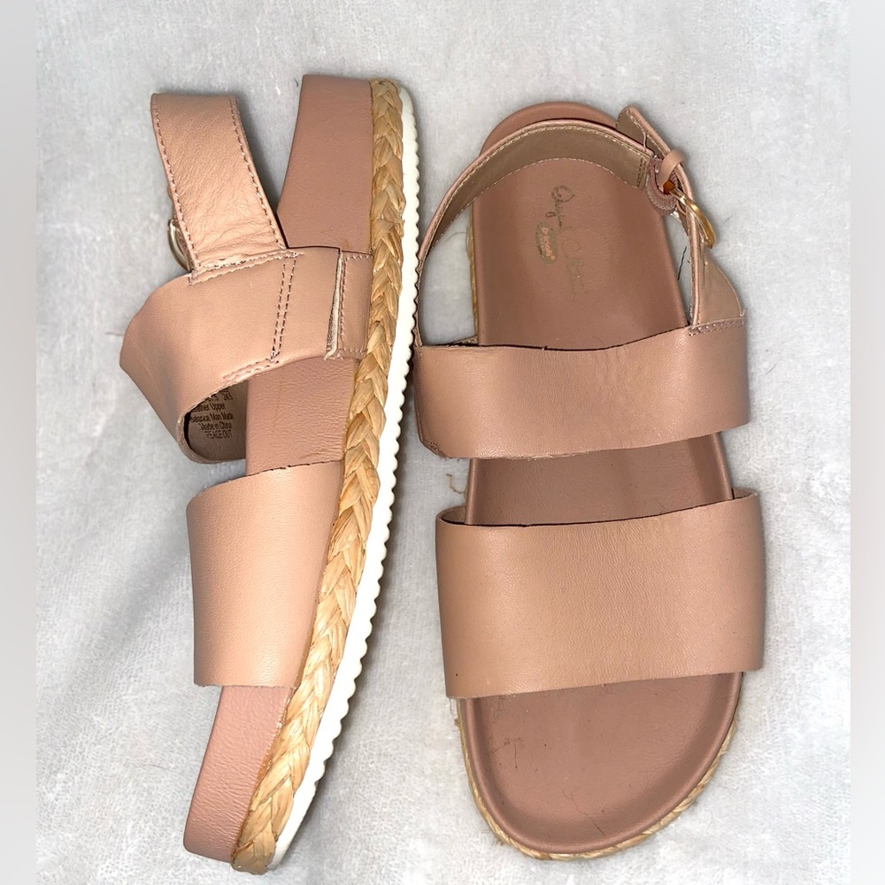 $10 Summer Sale braided blush double strap sandals Size 7